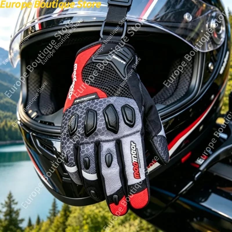 Guanti da moto Madmotor Anti Fall Shock Absorption Full Finger 4 stagioni Attrezzatura da equitazione traspirante per uomo e donna