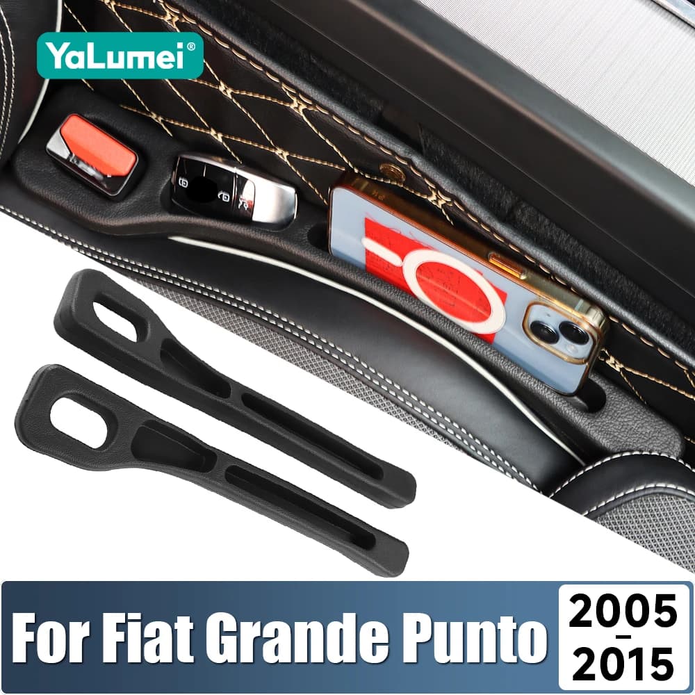 For Fiat Grande Punto 2005 2006 2007 2008 2009 2010 2011 2012 2013 2014 2015 2PCS Car Seat Crevice Leak Proof Strips Storage