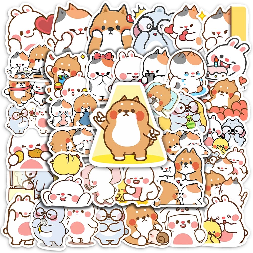 10/25/50PCS Kawaii Cartoon Anime Tonton Friends Adesivi Impermeabile Scrapbooking Materiale Notebook Laptop Bagagli Chitarra Giocattolo