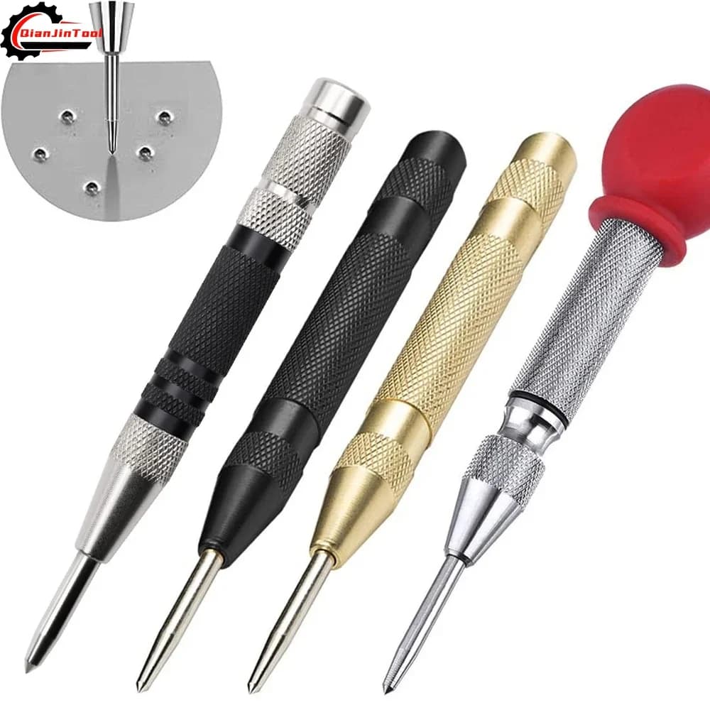 1Pc Automatic Center Punch Locator Marking Spring Positioning Tool Collision Needle Device Window Breaker Hand Woodworking Set