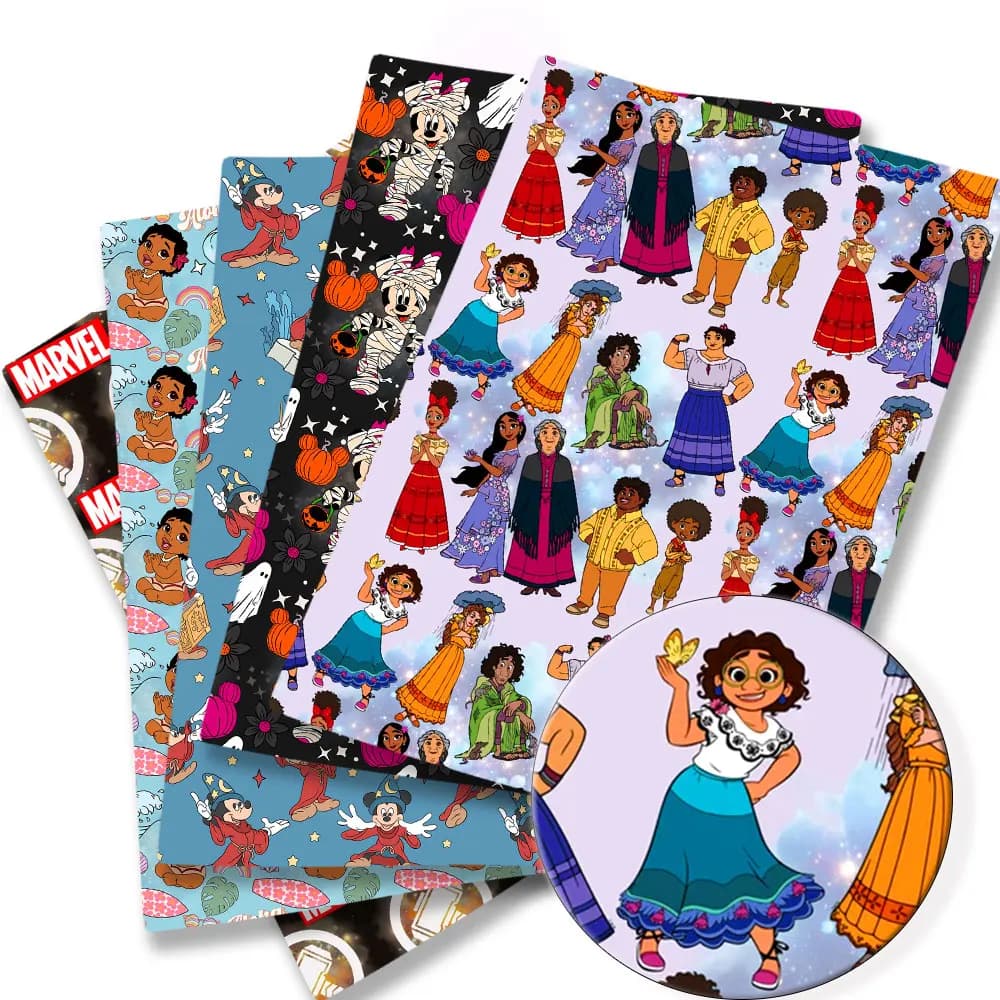 tessuto Disney 140x50 CM Cartoon Tessuto di cotone poliestere Patchwork Tessuto Kid Home Textile Cucito Bambola Abito Tenda Tessuto di cotone