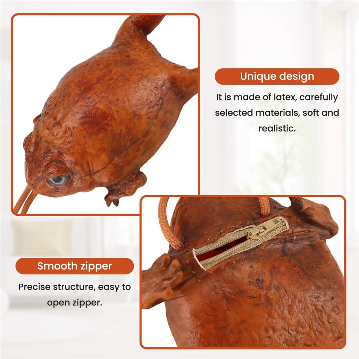 BISM Portafoglio con rospo divertente Individualità Portamonete con animali Portafoglio con rana realistica Decorazione umoristica Portamonete per regali