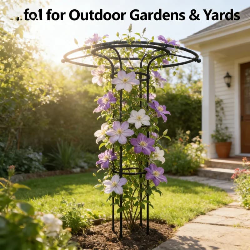 Supporto per Piante Rampicanti a Forma di Ombrello, Traliccio da Giardino per Rose e Clematidi, Decorazione per Piante in Vaso da Esterno