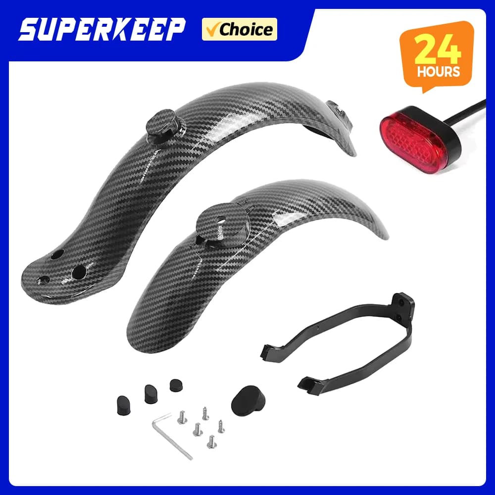 Pneumatico Splash Parafango In Fibra di Carbonio Staffa di Protezione per Xiaomi Norma Mijia MI M365 1S M187 Pro E-Scooter Parafango Posteriore Fanale Posteriore Accessori