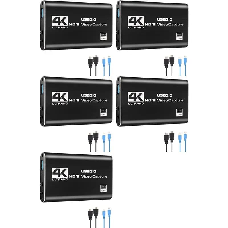 5X Audio Video Capture Card, 4K USB 3.0 Capture Adapter Video Converter