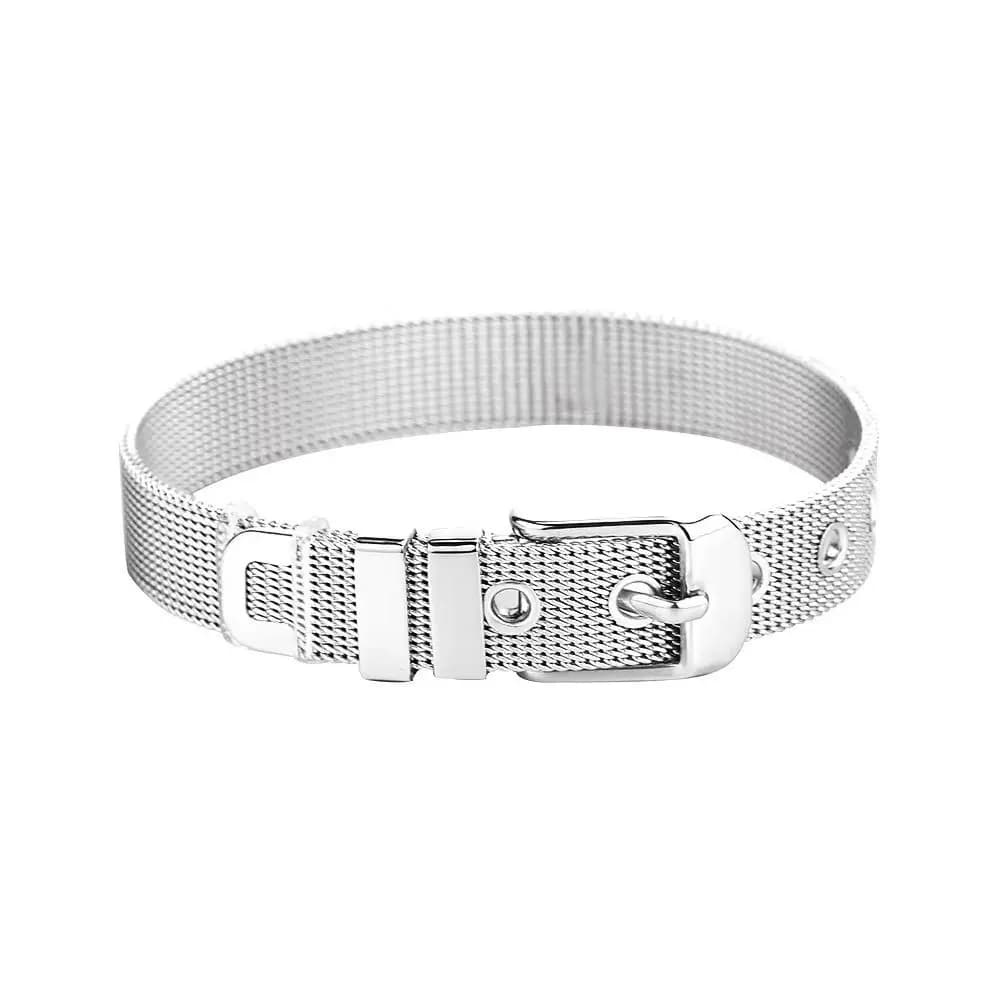 Bangle Street Wear Titanium Steel Hip Hop Mesh Watch Strap Bracelet Hand Ring Unisex Wrist Accessories Korean Style Bracelet