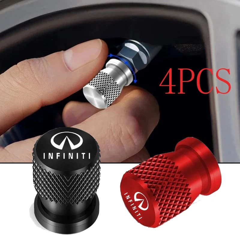 For Infiniti Q50 FX35 G37 G35 QX70 FX45 EX35 Q30 Q70L QX50 QX30 QX60 4Pcs Car Wheel Tire Valve Caps Airdust Covers