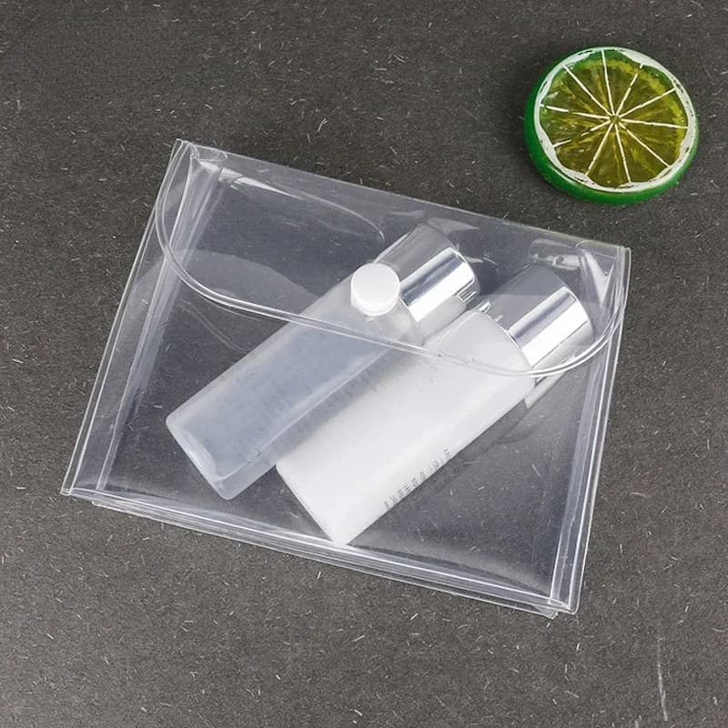 Borsa per cosmetici piccola da donna trasparente Custodia per trucco con funzione da viaggio Custodia per organizer per trucco trasparente Borsa per il lavaggio di bellezza da toilette