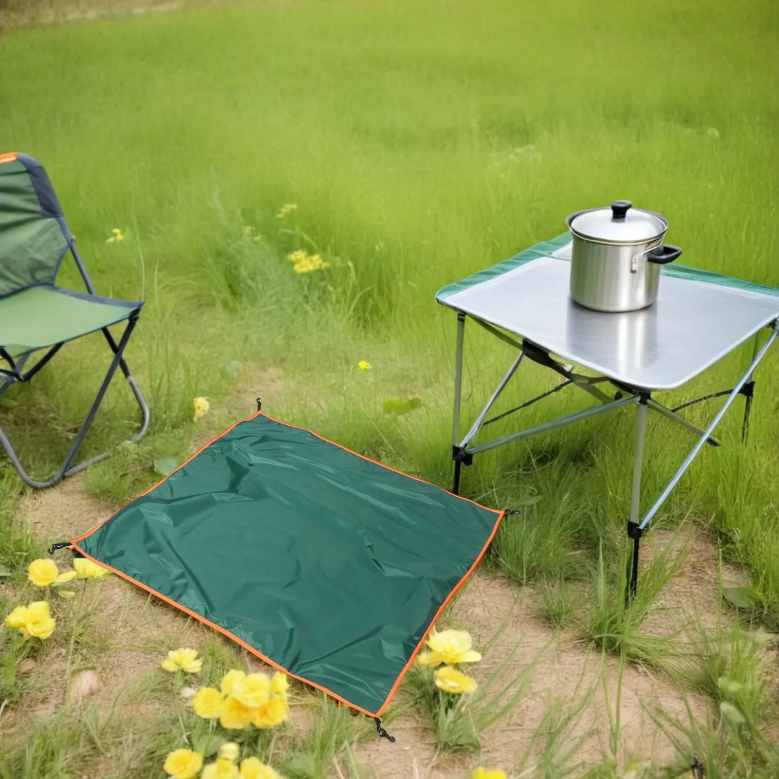 Telo Copertura Superiore per Tenda 110x110cm in Tessuto Oxford Impermeabile, Telo Antipioggia per Campeggio, Telone per Amaca, Riparo d'Emergenza Portatile