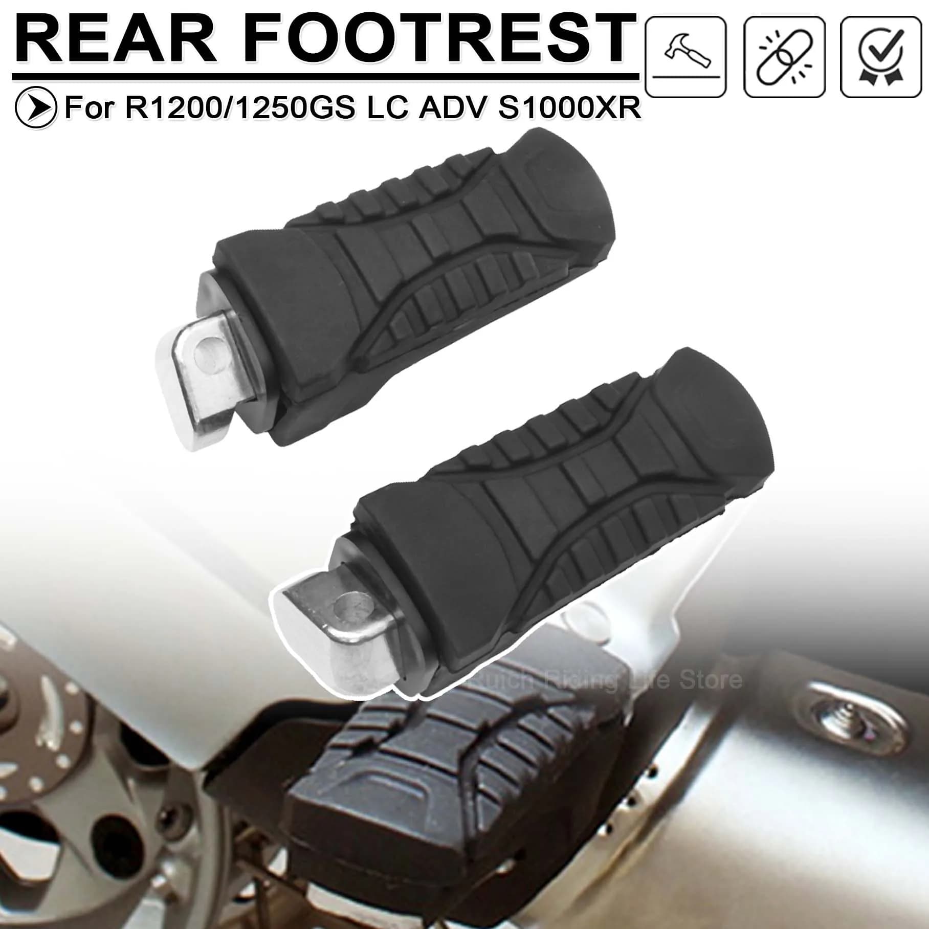Per BMW R1200GS LC ADV R1250GS Adventure LC S1000XR R 1200 1250 GS 1200GS Pedane posteriori Passeggero Poggiapiedi Peg Copertura in gomma