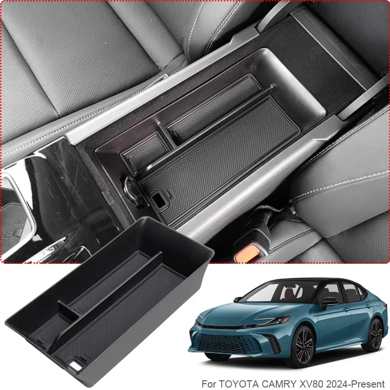 Auto Bracciolo Scatola di Immagazzinaggio Per Toyota Camry XV80 2024-Presente Centrol Control Organizer Pad di Ricarica Senza Fili Vassoio Portabicchieri di Acqua