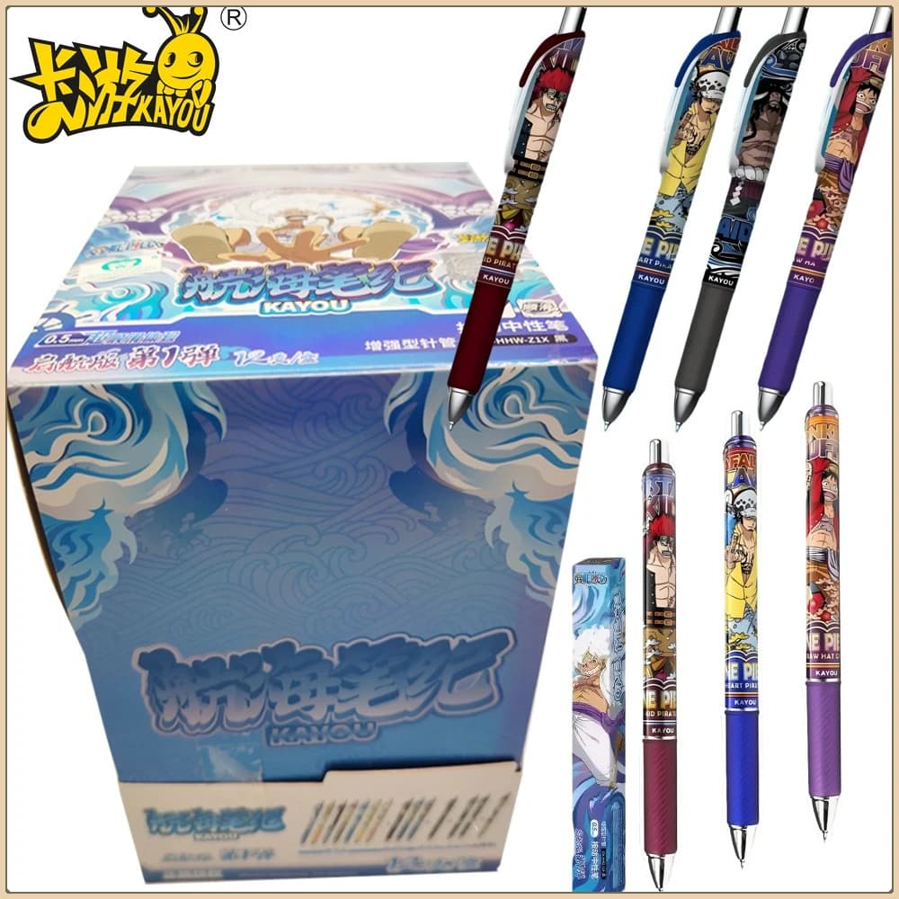 Nuovo autentico KAYOU One Piece Penna gel Scatola cieca Figura anime Penna a sfera delicata Bambini che imparano cancelleria Ragazzi Ragazze Regali