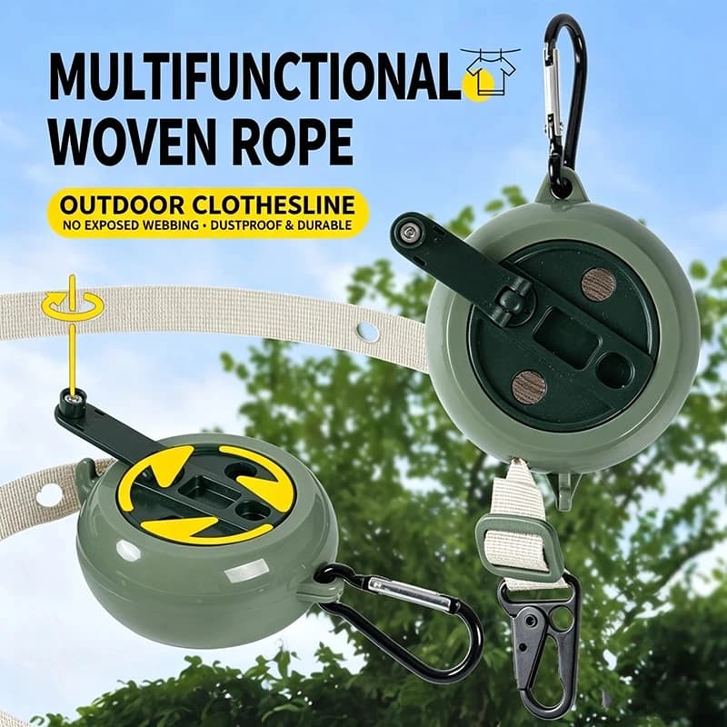 4.1M Retractable Clothesline Outdoor Travel Portable Clothes Drying Rack Windproof Washing Line For Camping Home Laundry Hanger