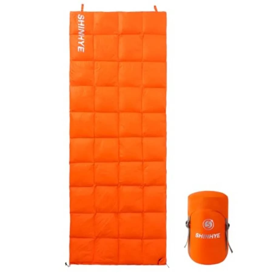 Ultralight Pele Bag for Adult 500g in Premium Goose Feather - Waterproof and Comprehensible for Camping/Backpacking 3 Seasons 40-59 °F with Com