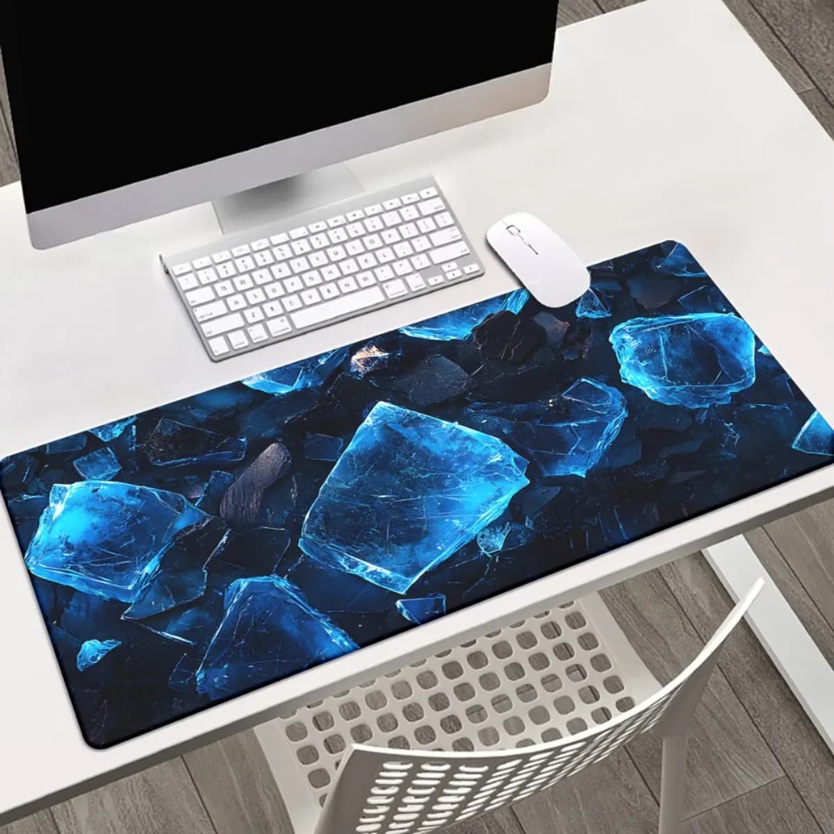 Tappetino per Mouse da Gaming in Gomma Blu Luminoso, Stampato in HD, Antiscivolo e Durevole, per Ufficio e Computer, Idea Regalo Ideale
