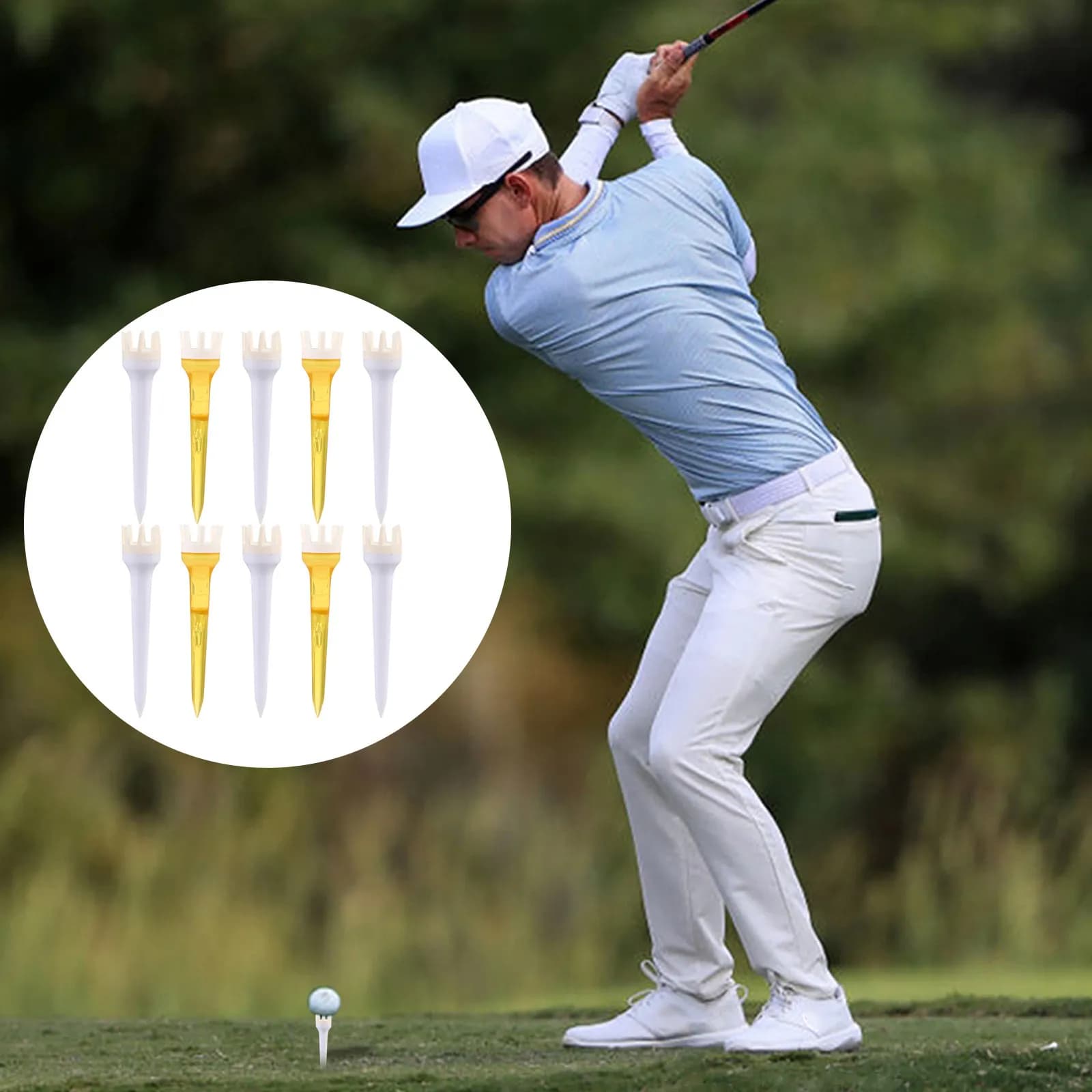 10 tee da golf premium, design robusto e semplice, facili da usare, comodi da trasportare e riporre, regalo ideale per i golfisti, attrezzature e forniture per il golf