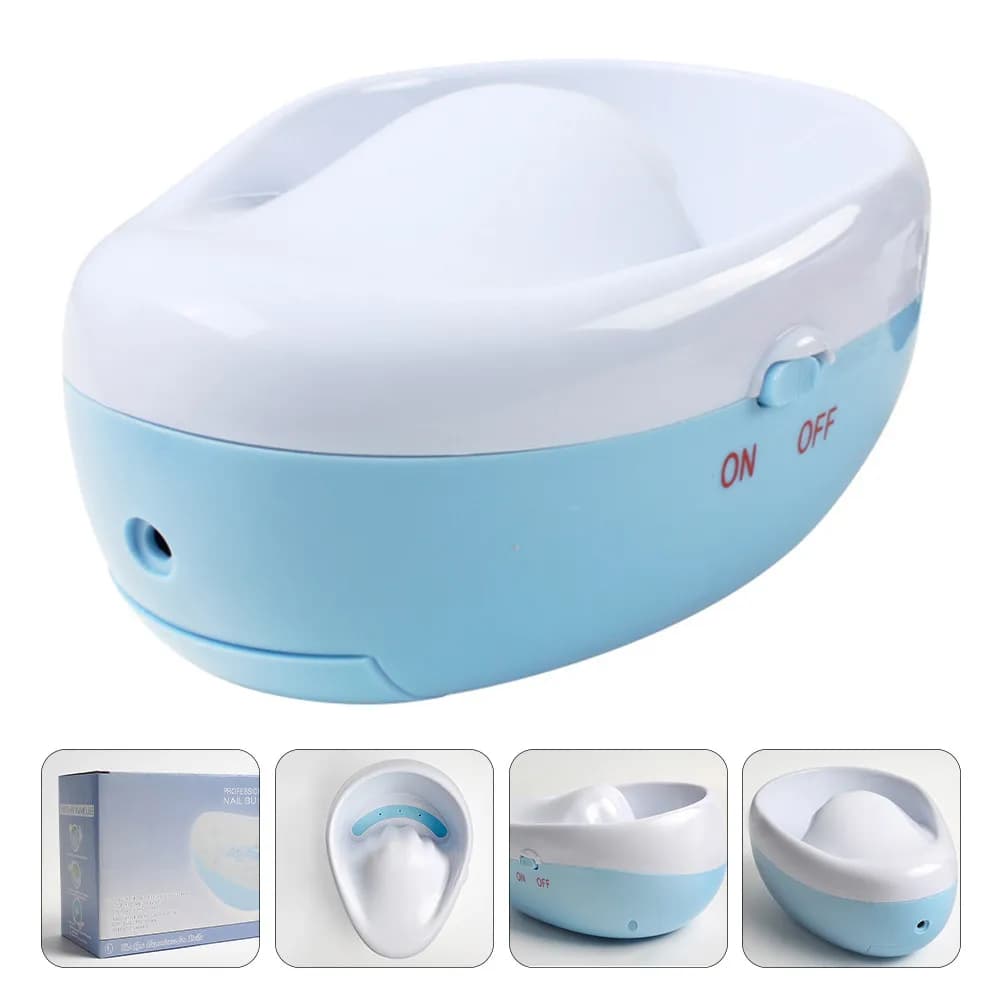 Complete Set: Electric tray for Nail Pediluvio, Bowl for Manicure with Bolle, Professional Tool for Salon and Spa, Gel Polish Remover with Spina EU