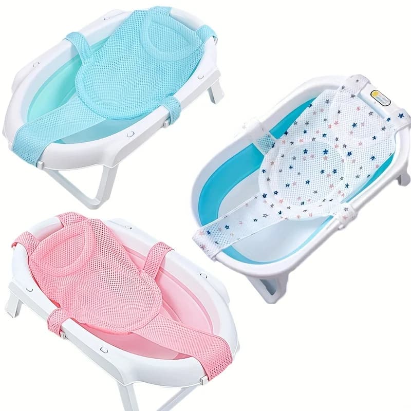Cuscino per il bagnetto del bambino, tappetino per vasca da bagno per neonato, rete per sostenitore del bagnetto per neonati, cuscino per vasca da bagno per bambini, sedile per vasca da bagno galleggiante antiscivolo