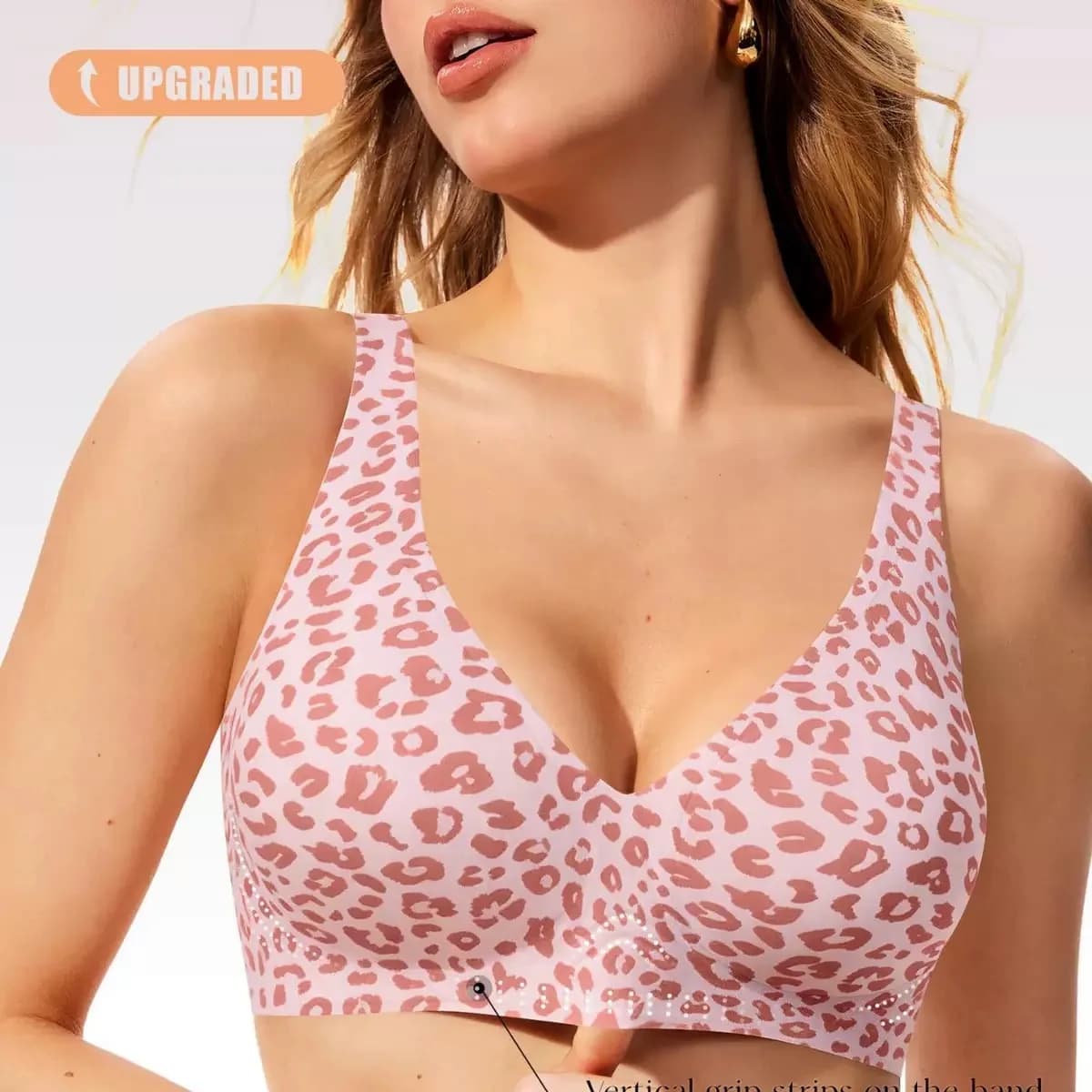 S-5XL Large Size Seamless Leopard Print New High-quality Sexy Women's Underwear Without Rims Small Chest Push-up Sports RA