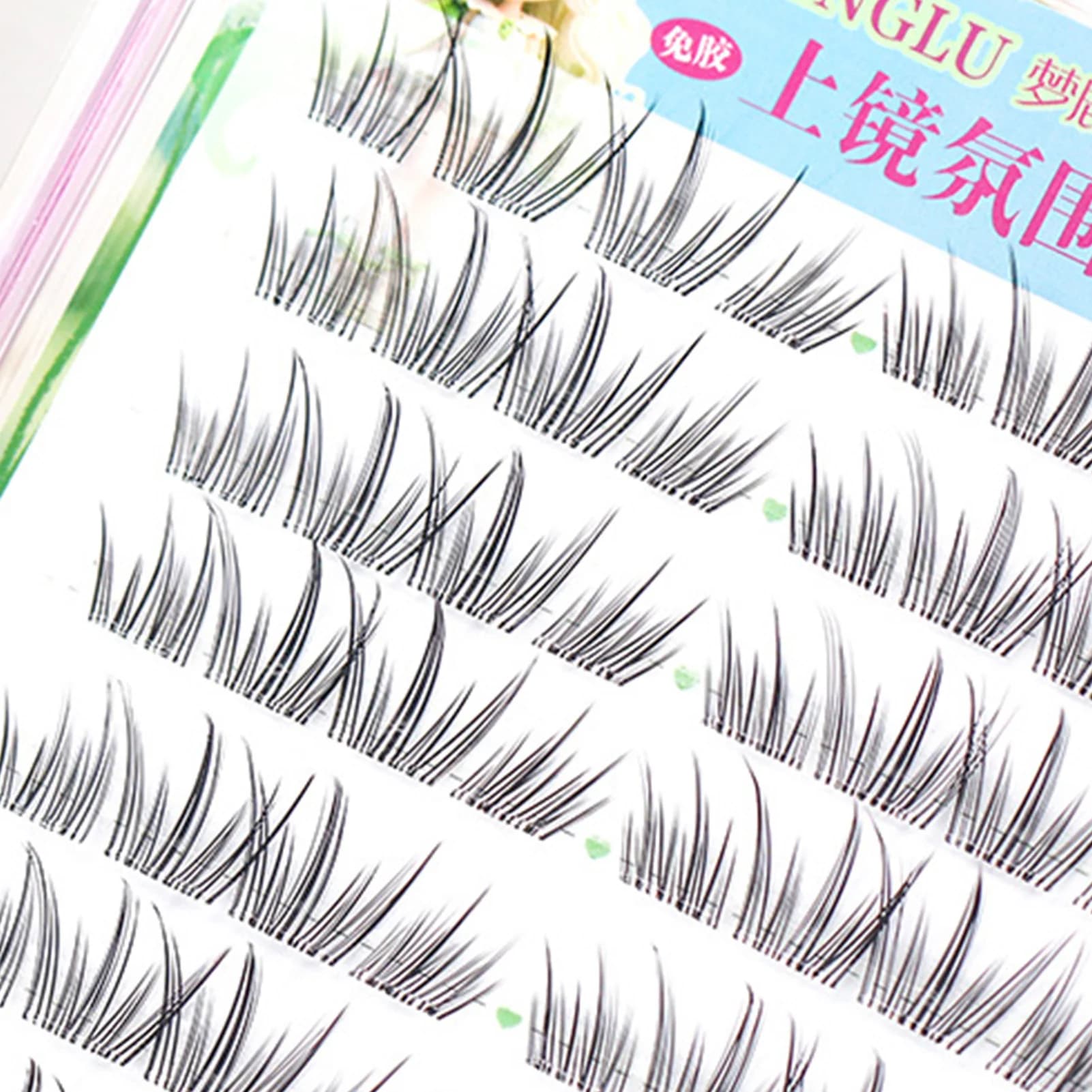 10-14 mm long fake eyelashes C Curl Soft black band for a full natural look Daily cosplay eyelash extensions and parties