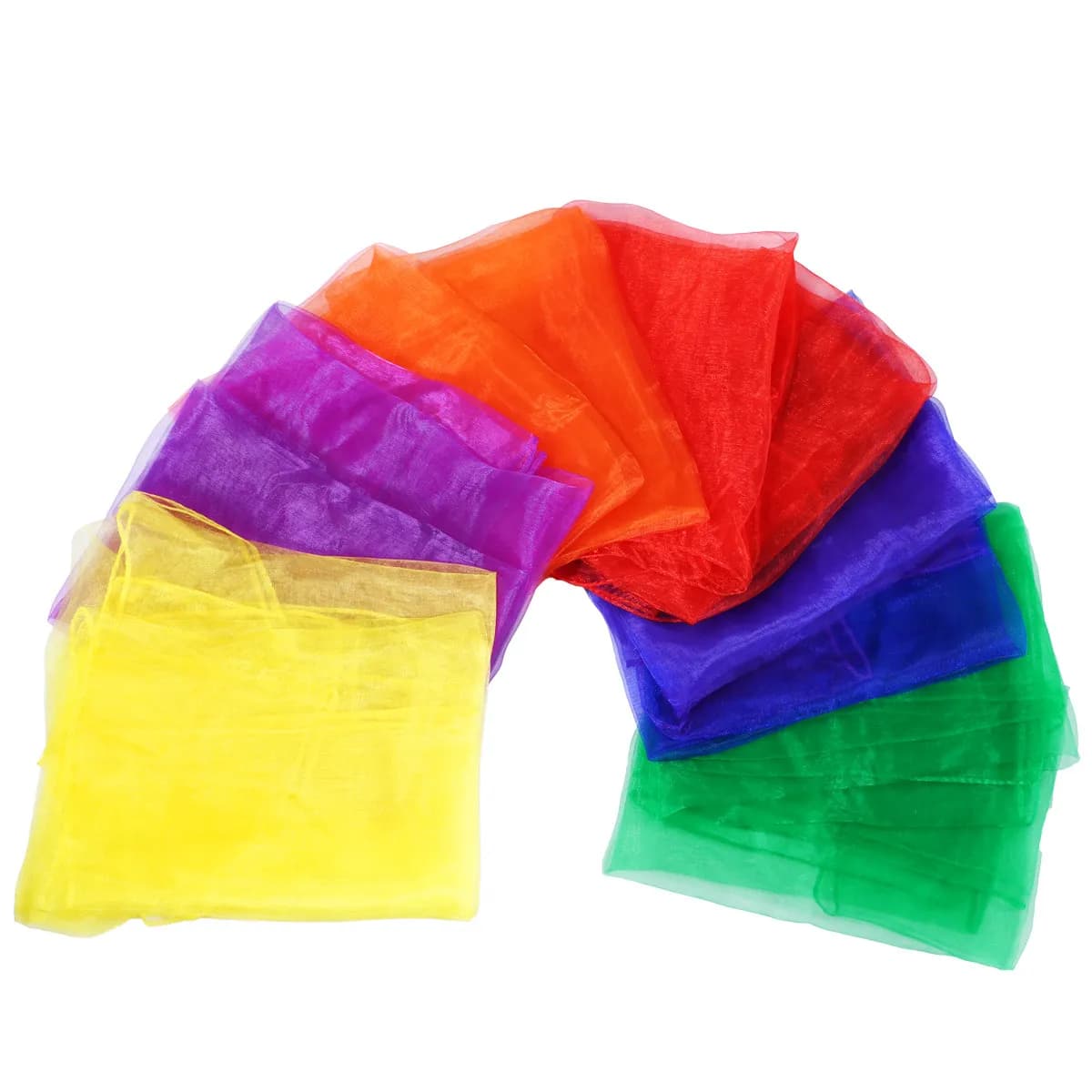 Set of 12 Silk Scarves for Children, Accessories for Dance, Game, Pace, Decoration for Hair and Bags, Solar Protection, Soft on Leather