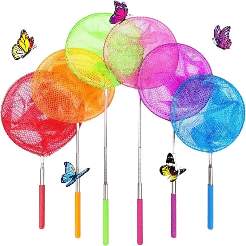 Stainless Steel Telescopic Dip Net Fishing Landing Net Foldable Pole Mesh Head Butterfly Fish Tank Cleaning Gear Supply