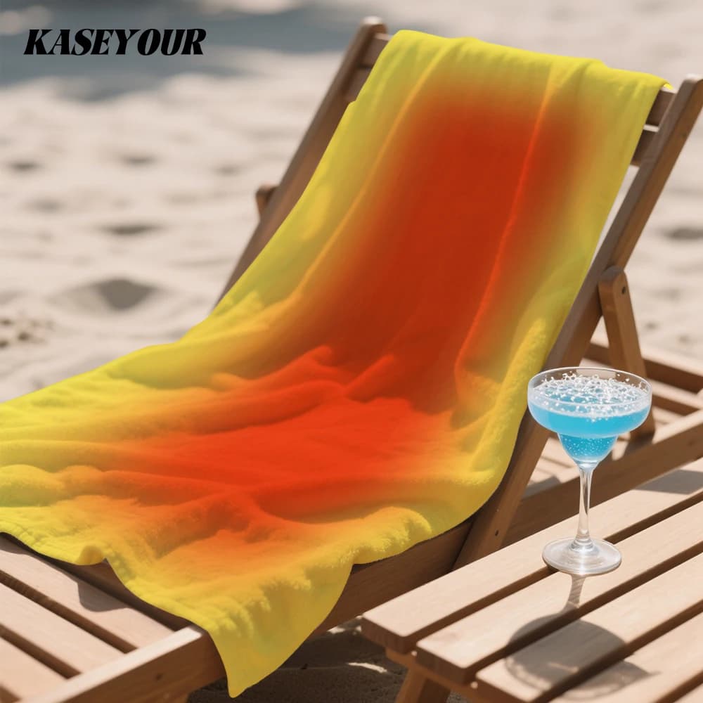 Sunset Blur Gradient Oversized Microfiber Beach Towel Sand Proof Quick Dry, Absorbent for Swimming Pool Travel Camping