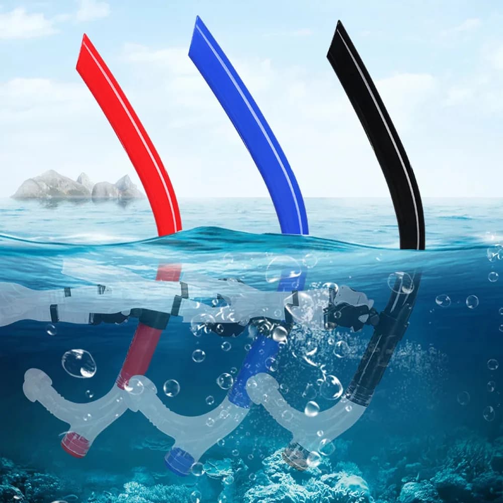 Tubo Snorkel Frontale per Allenamento di Nuoto con Valvola di Purge Unidirezionale Centrale per Nuoto in Piscina
