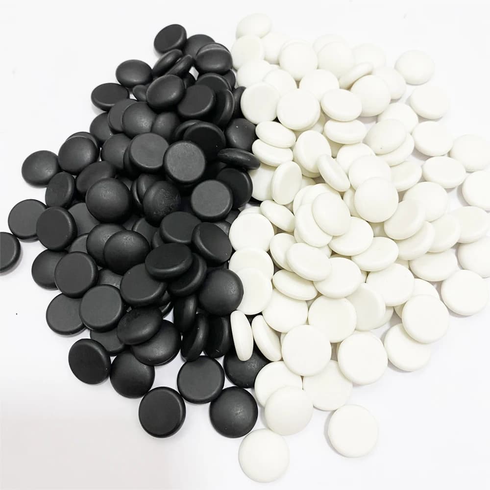 200 pz/set 14*5.1mm piccoli pezzi di gioco Weiqi Go in plastica solida sfusi cinque pezzi senza scacchiera Mini scacchi in bianco e nero