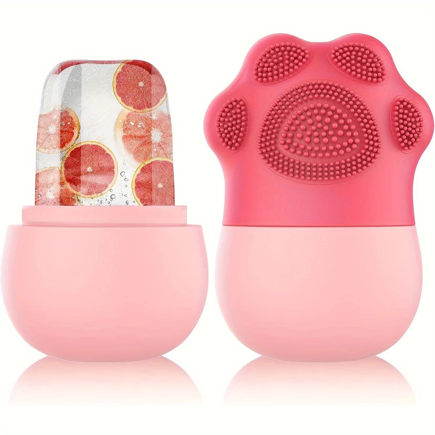 Rullo di ghiaccio per la bellezza del viso Rullo di ghiaccio con spazzola cosmetica Scrubber Mat Pad Strumento di pulizia Strumenti per la cura della pelle Regalo perfetto per le donne