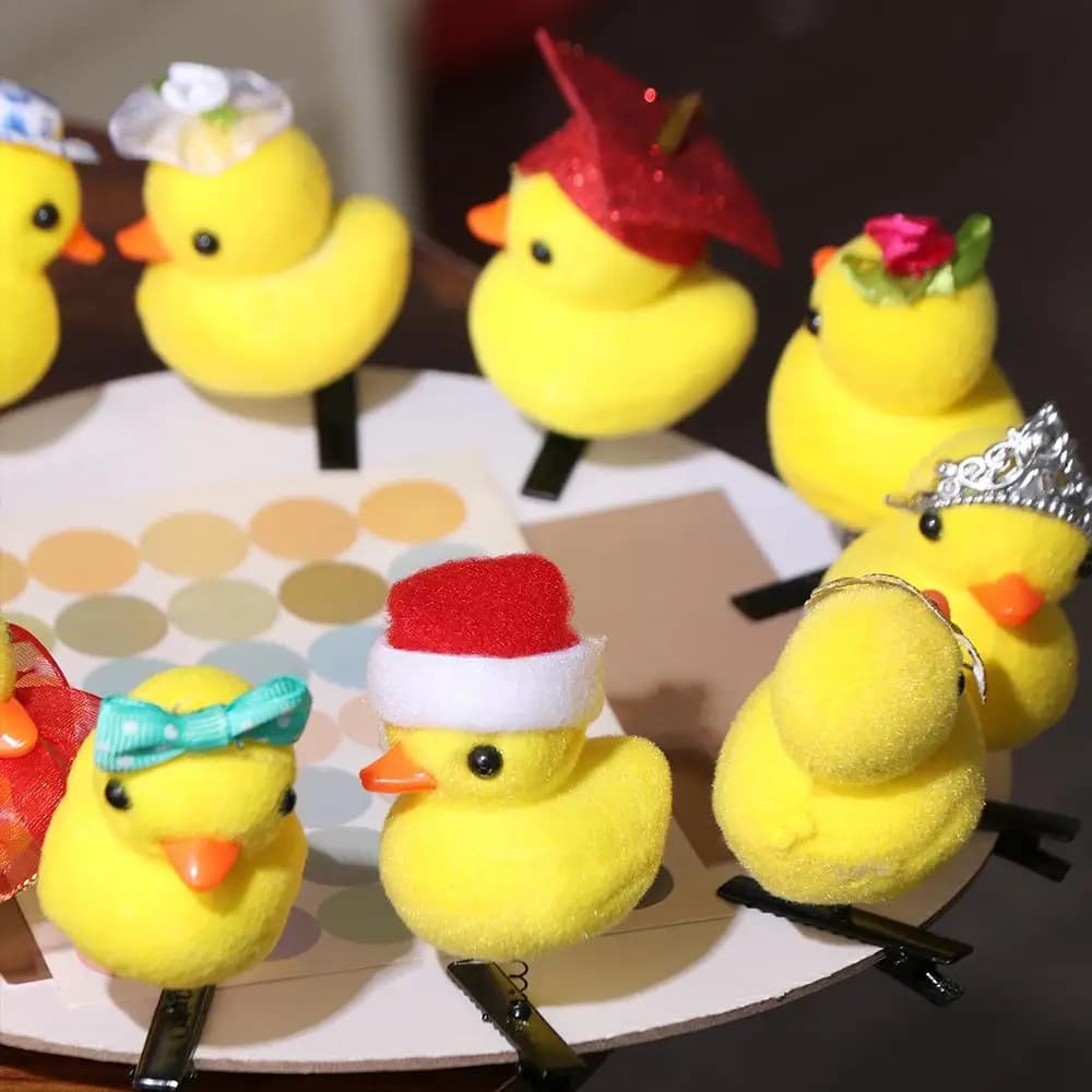 Creative Flower Duck Hair Clips Bowknot Cap Chicken Side Barrettes Hairpins Cartoon Duckbill Clips Party