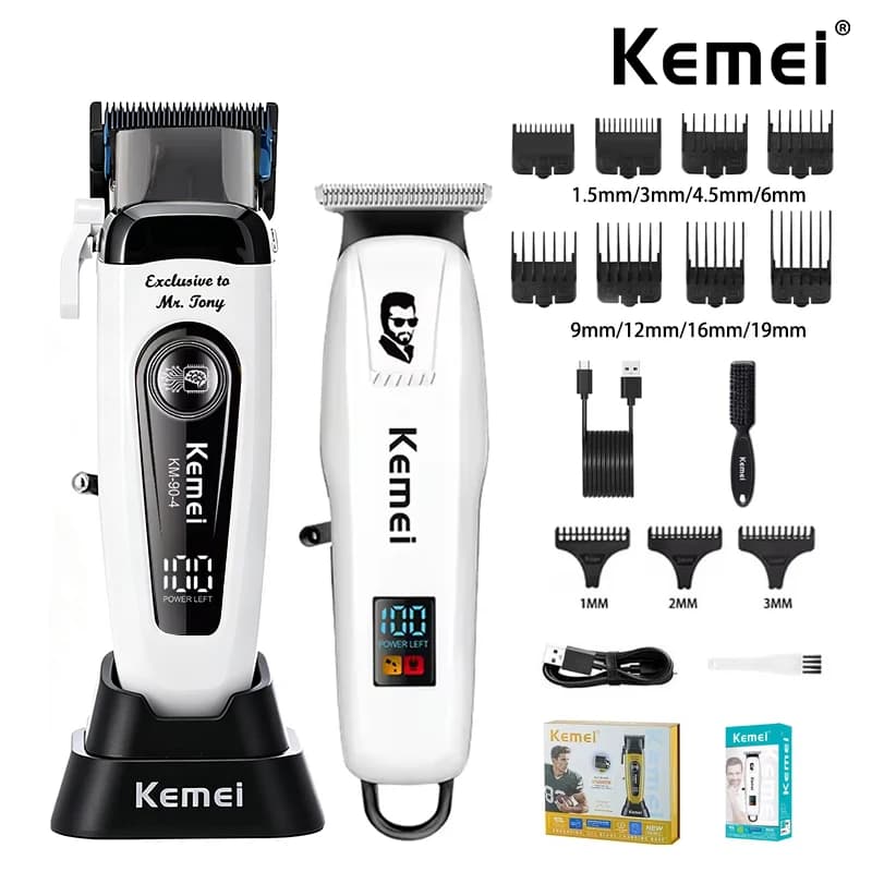 Kemei 90-4 Big Power Electric Hair Clipper for Barbers,PG232 Rechargeable Hair Trimmer,Professional Hair Cutting Machine for Men