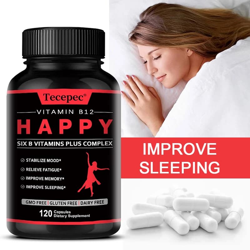 Vitamin B12 supplement, supports energy metabolism, nervous system, brain and heart health, improves mood, 120 capsules