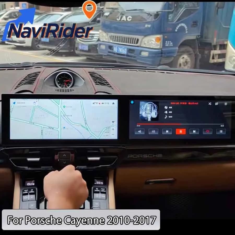 12.3+12.3" Interactive Dual Screen For Porsche Cayenne 2010-2017 Android Multimedia Player Navigation Car GPS Carplay Auto Radio