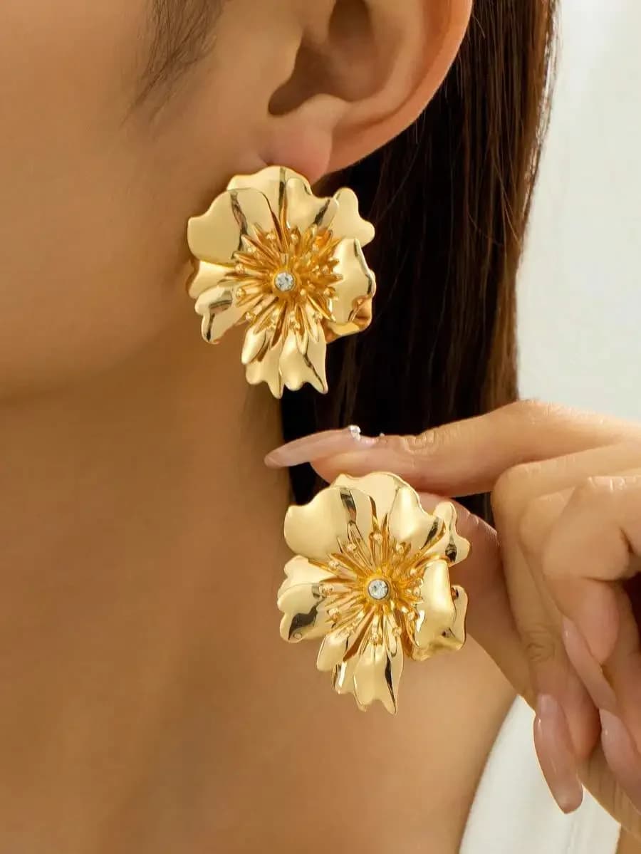 Summer Floral Five-Petal Flower Stud Earrings For Women