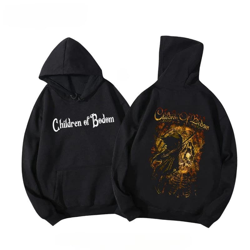 Felpa con Cappuccio della Band Rock Metal Children of Bodom, in Materiale Felpato, per Uomo, Primavera e Autunno