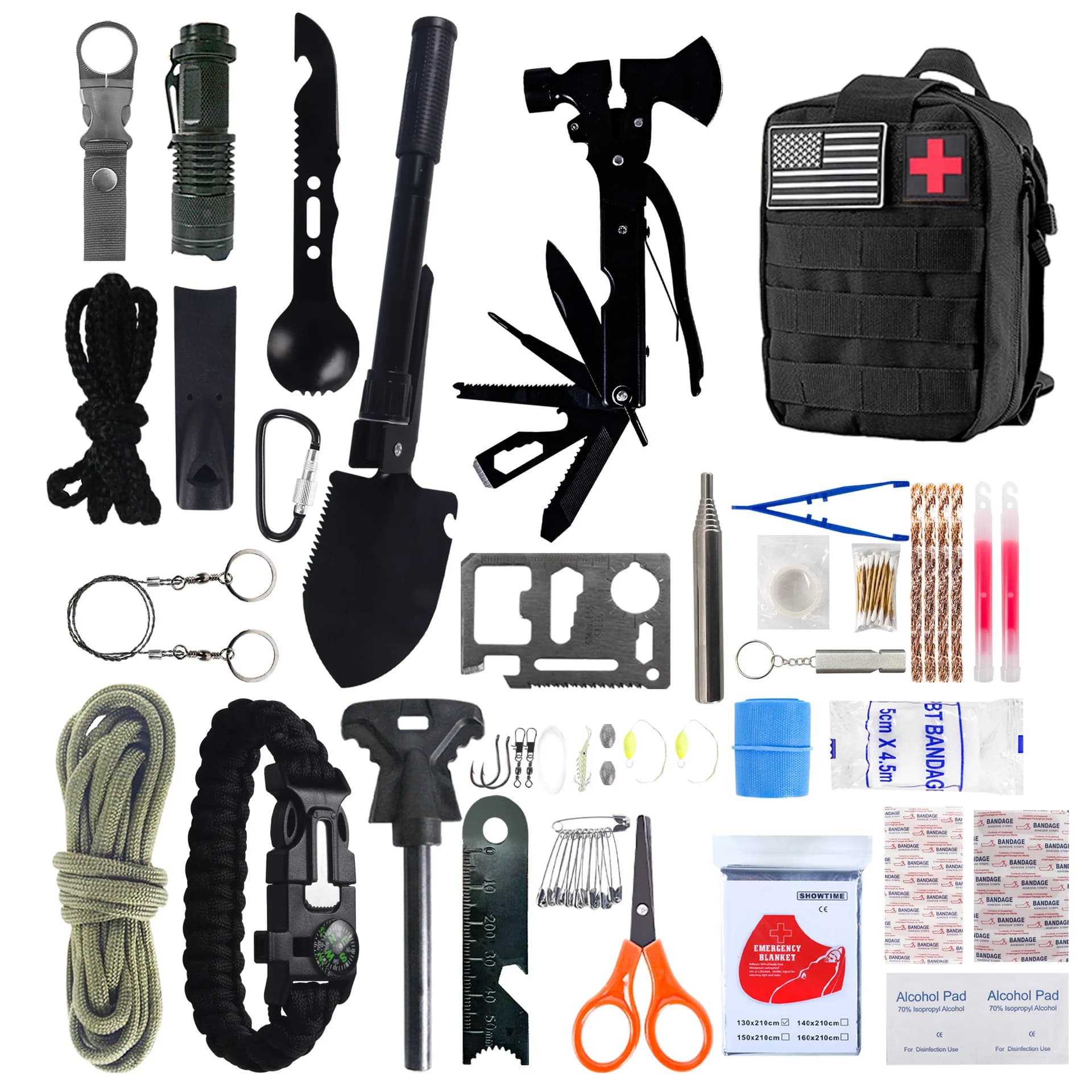 Hot Selling Multifunctional Wilderness Emergency Survival Gear Outdoor Accessories Camping First Aid Kit