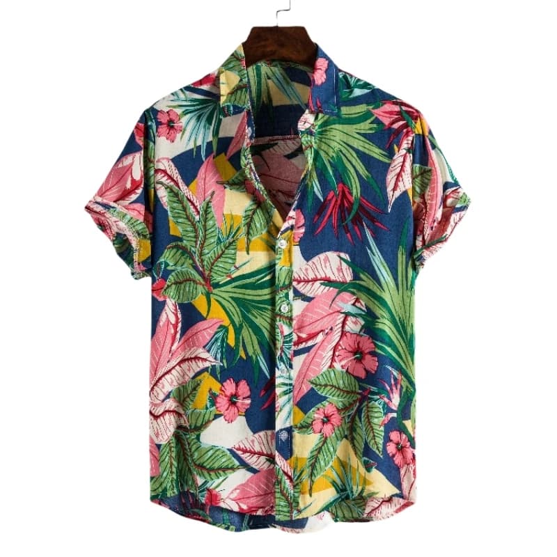 Hawaiian Men's Short Sleeved T-shirt Fashionable and Comfortable Quick Drying Shirt