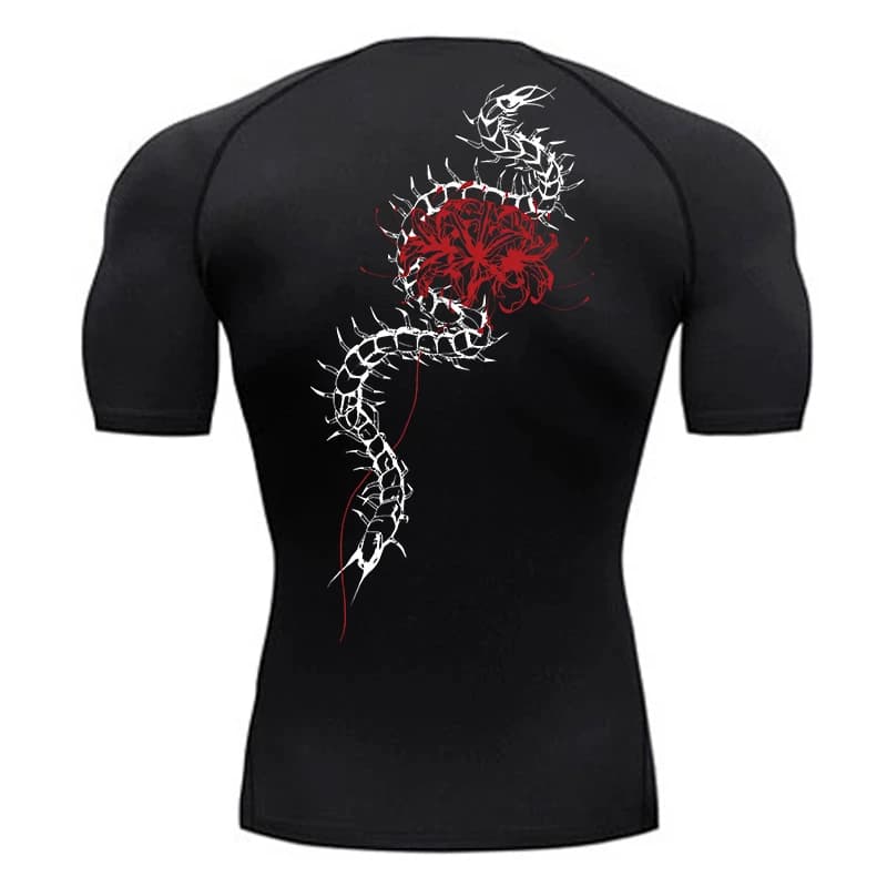Camicie a compressione a maniche corte con stampa floreale per uomo T-shirt estive atletiche ad asciugatura rapida Allenamento in palestra T-shirt da corsa Top sportivi