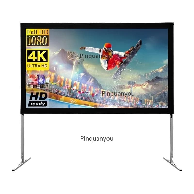 Schermo per proiettore con supporto da 120 pollici 16:9 4K 1080 HD PVC pieghevole per schermo di proiezione Home Office Theater Cinema