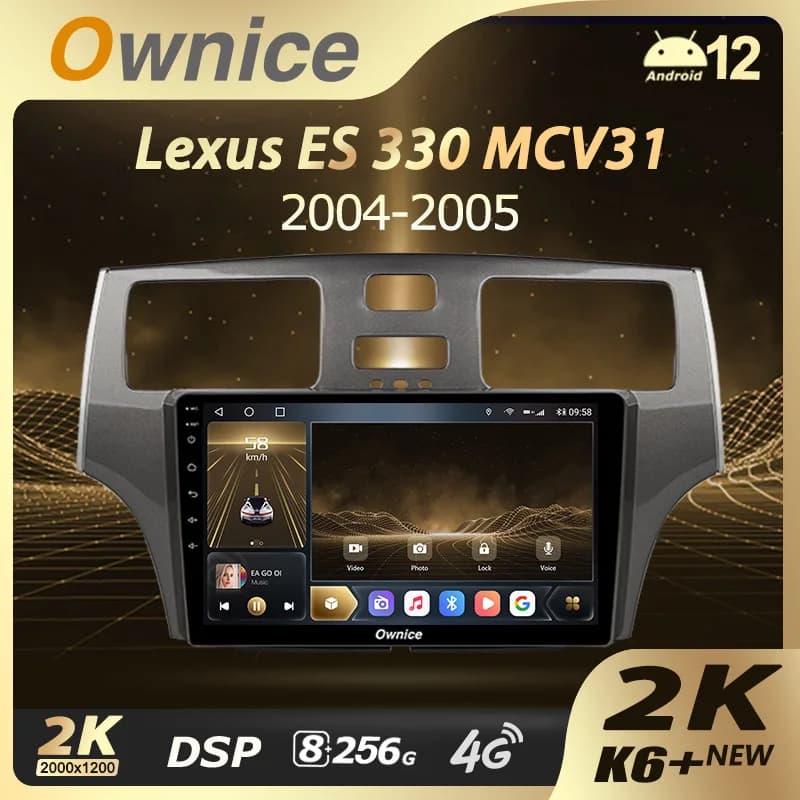 Ownice K6 + 2K per Lexus ES300 ES 300 ES330 XV30 ES 330 2001 - 2006 Autoradio Lettore di Navigazione GPS Android 12 No 2din 2 Din DVD