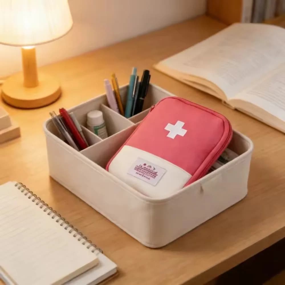 Borsa Organizer Portatile Mini per Medicinali di Pronto Soccorso, Contenitore per Pillole, Custodia di Emergenza per Viaggi, Campeggio, Uso Quotidiano e Domestico