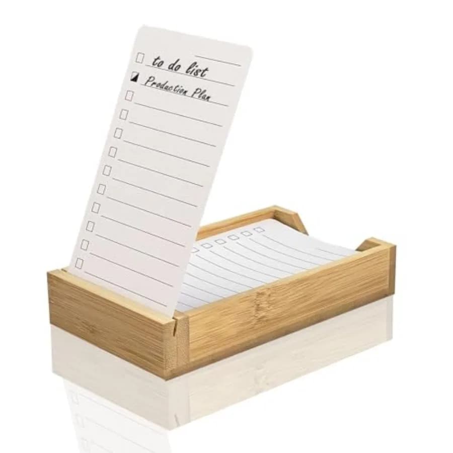 Daily To Do List Planner, Daily ToDo Checklist Cards and Bamboo Stand, 50 To Do Cards, Productivity System Planners Notebook fo