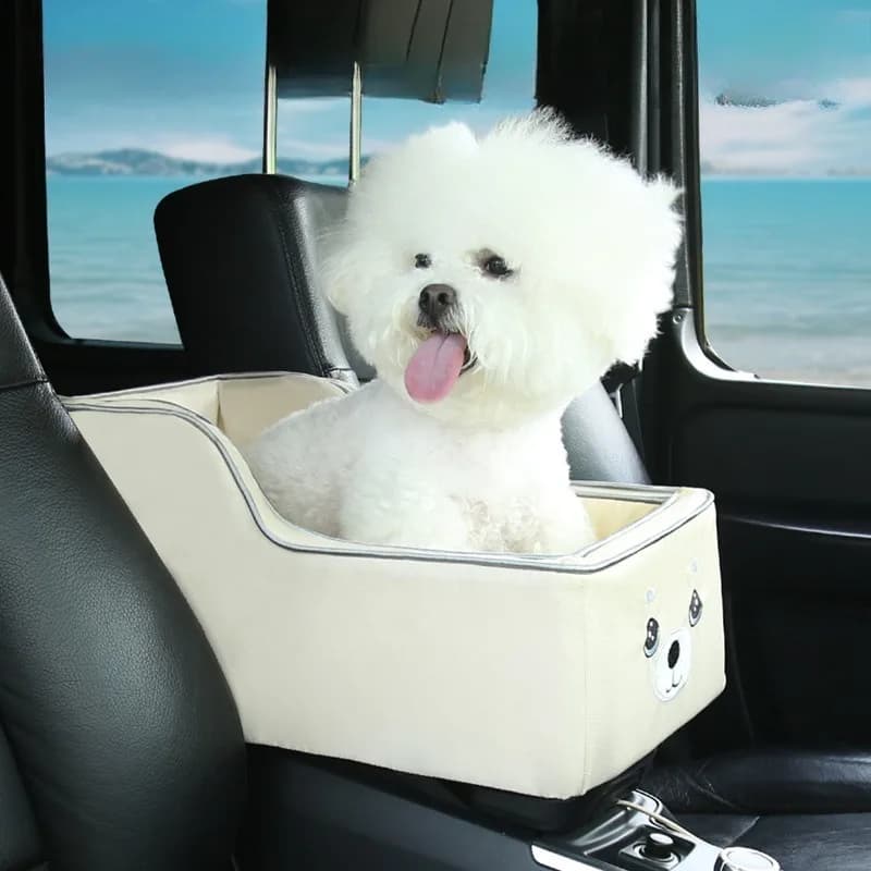 Center Console Dog Car Seat with Safety Tethers for 12lbs Dogs and Cats High Density Sturdy Foam Up to 15Lbs Non-Collapse Design