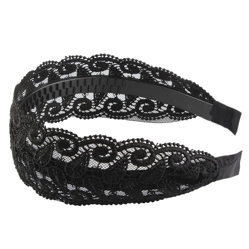 Korean Style Fashion Temperament Head Wrap Lace Flower Hairbands For Women Wide Hair Hoop Non Slip Elegant Vintage Headband