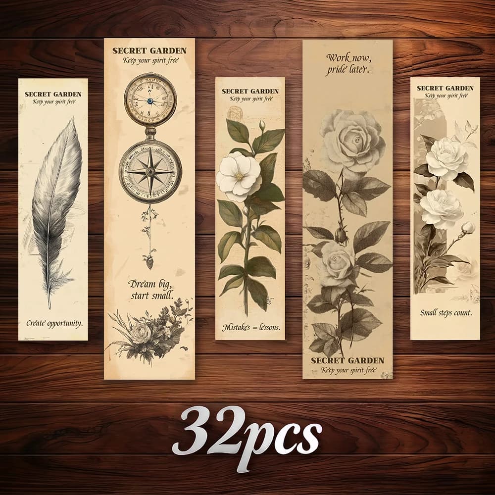 32pcs Vintage Bookmarks Set,Dreamcatcher & Floral Plants, Ideal for Teachers Readers Book Lovers, Perfect Birthday New Year Gift