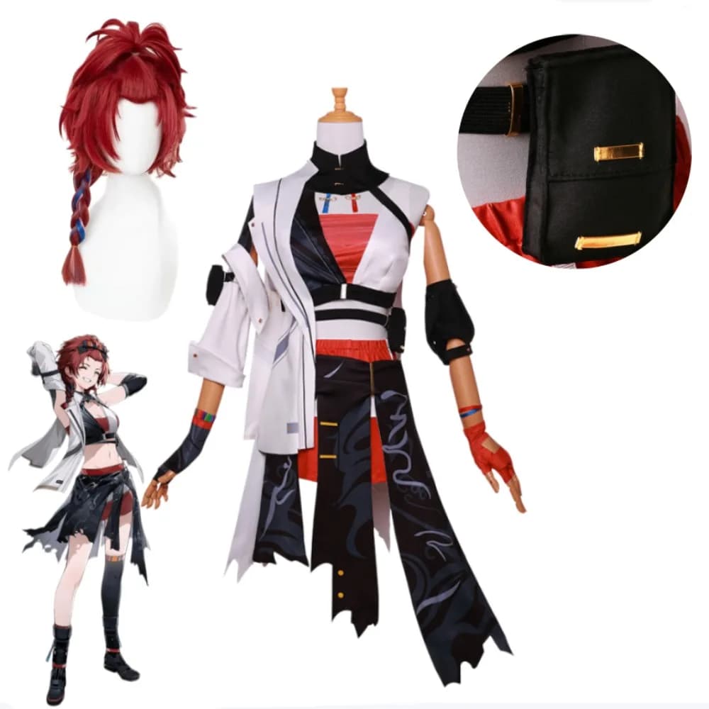 Wuthering Waves Chixia Cosplay Set Completo per Donna Adulta, Costume per Giochi di Ruolo con Accessori, per Halloween, Comic Con, Performance sul Palco