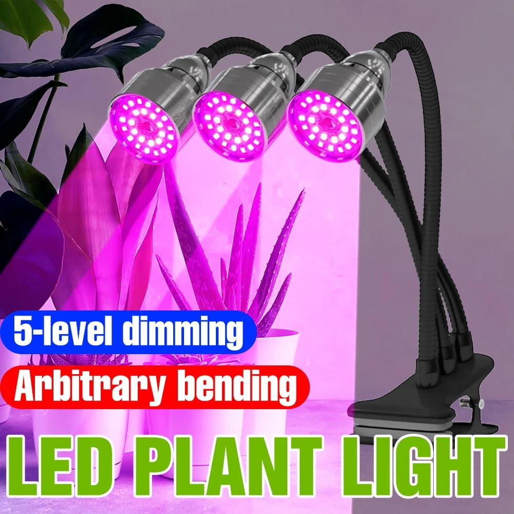Lampada LED a Spettro Completo per Coltivazione Indoor, Luce per Semenzai 5V Dimmerabile, Illuminazione per Serre, Fiori in Vaso e Ortaggi