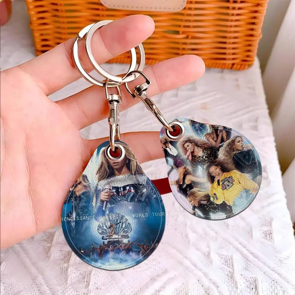Beyonce Super Singer Key Fashion PU Portachiavi a forma di acqua Portachiavi per auto da donna Portachiavi per casa Borsa con ciondolo per auto Regalo