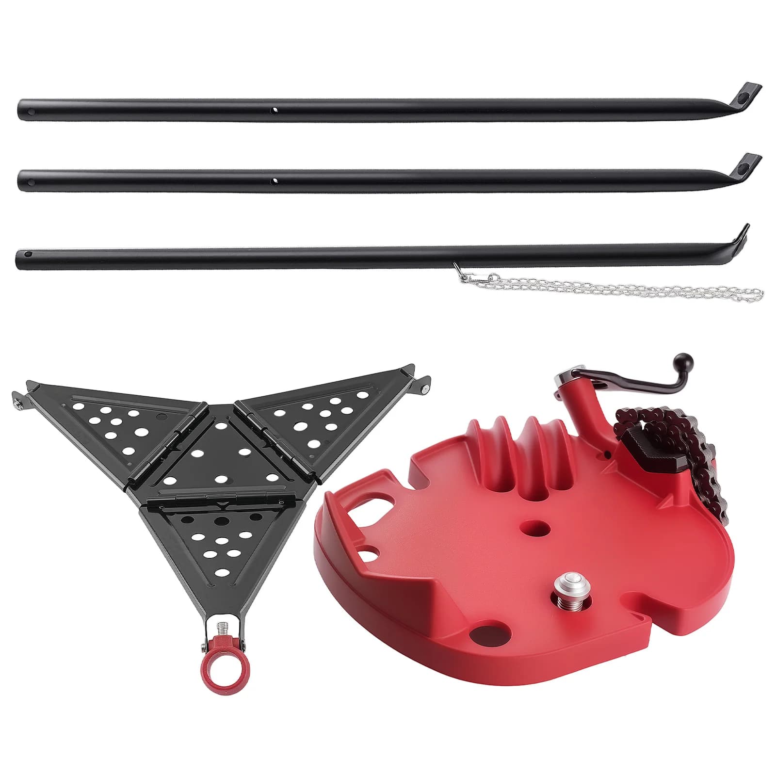 Supporto Portatile a Treppiede per Tubi con Catena 1/8"-6" in Acciaio, Capacità 600kg, Strumento per 3 Curvatori